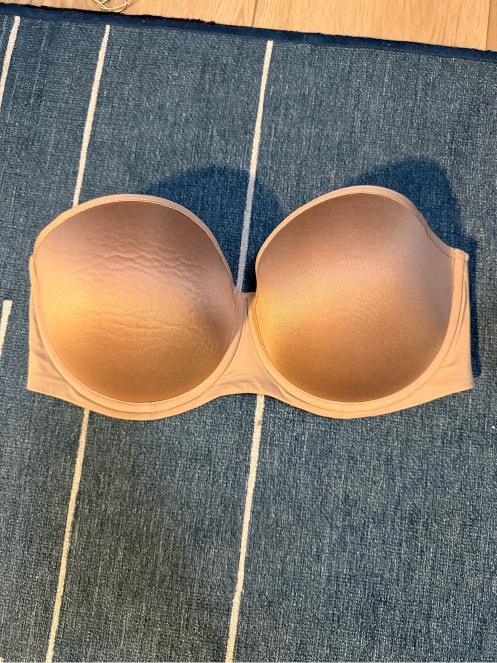 ThirdLove 24/7 Classic Strapless Bra Nude Taupe Size 38E Molded Cups
